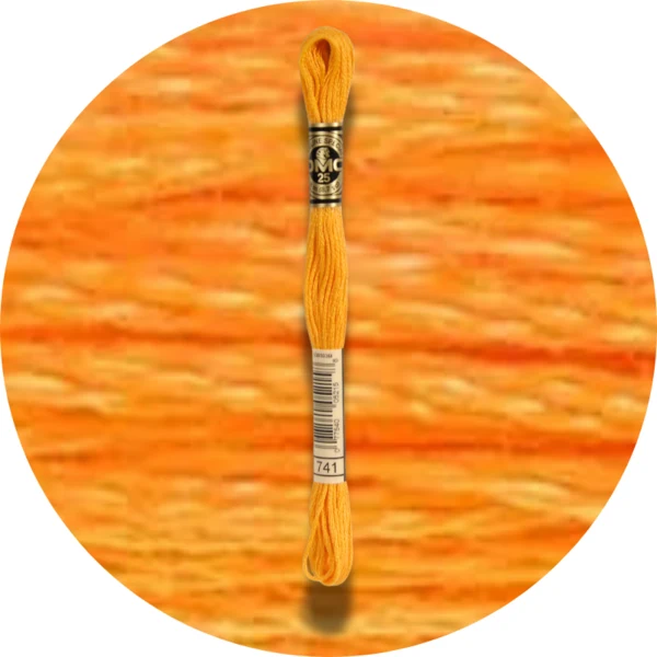 DMC Mouliné Spécial 25 Broderigarn, Ensfarvet, Røde/Gule/Orange nuancer